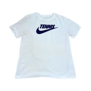 Nike Tennis Tee Tshirt Men’s Size M Soft EUC Preppy White Black Athletic 🎾